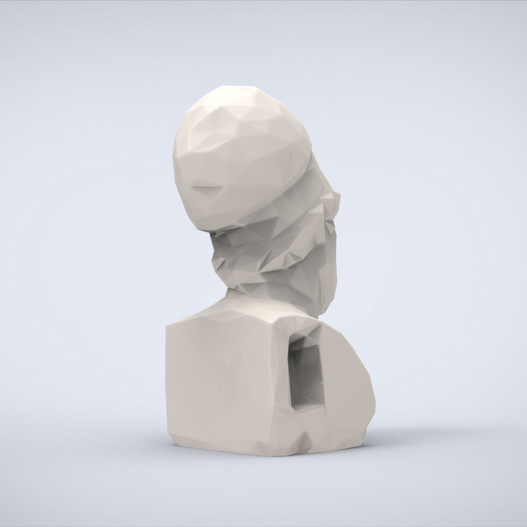 Printable Portrait of Perikles Lowpoly Style 3D print model_3
