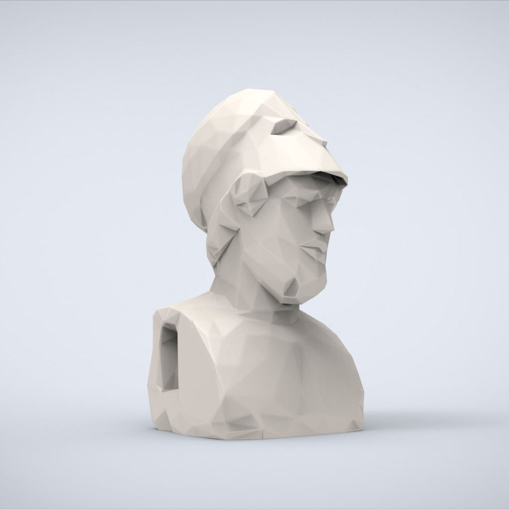 Printable Portrait of Perikles Lowpoly Style 3D print model_1