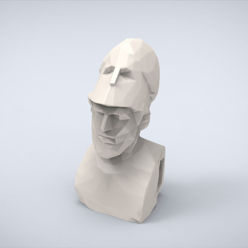 Printable Portrait of Perikles Lowpoly Style 3D print model_4