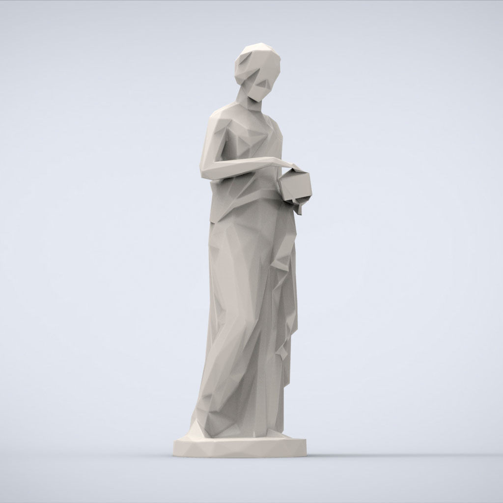 Printable Pandoras box Lowpoly Style 3D print model_1