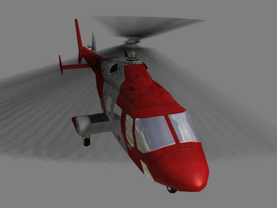 Bell 222 V6 Helicopter Low-poly 3D model_2