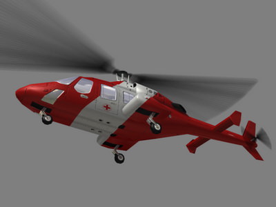 Bell 222 V6 Helicopter Low-poly 3D model_1