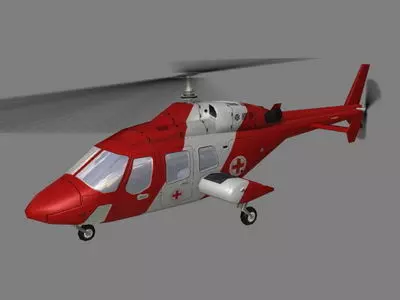 Bell 222 V6 Helicopter Low-poly 3D model_0