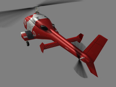 Bell 222 V6 Helicopter Low-poly 3D model_3