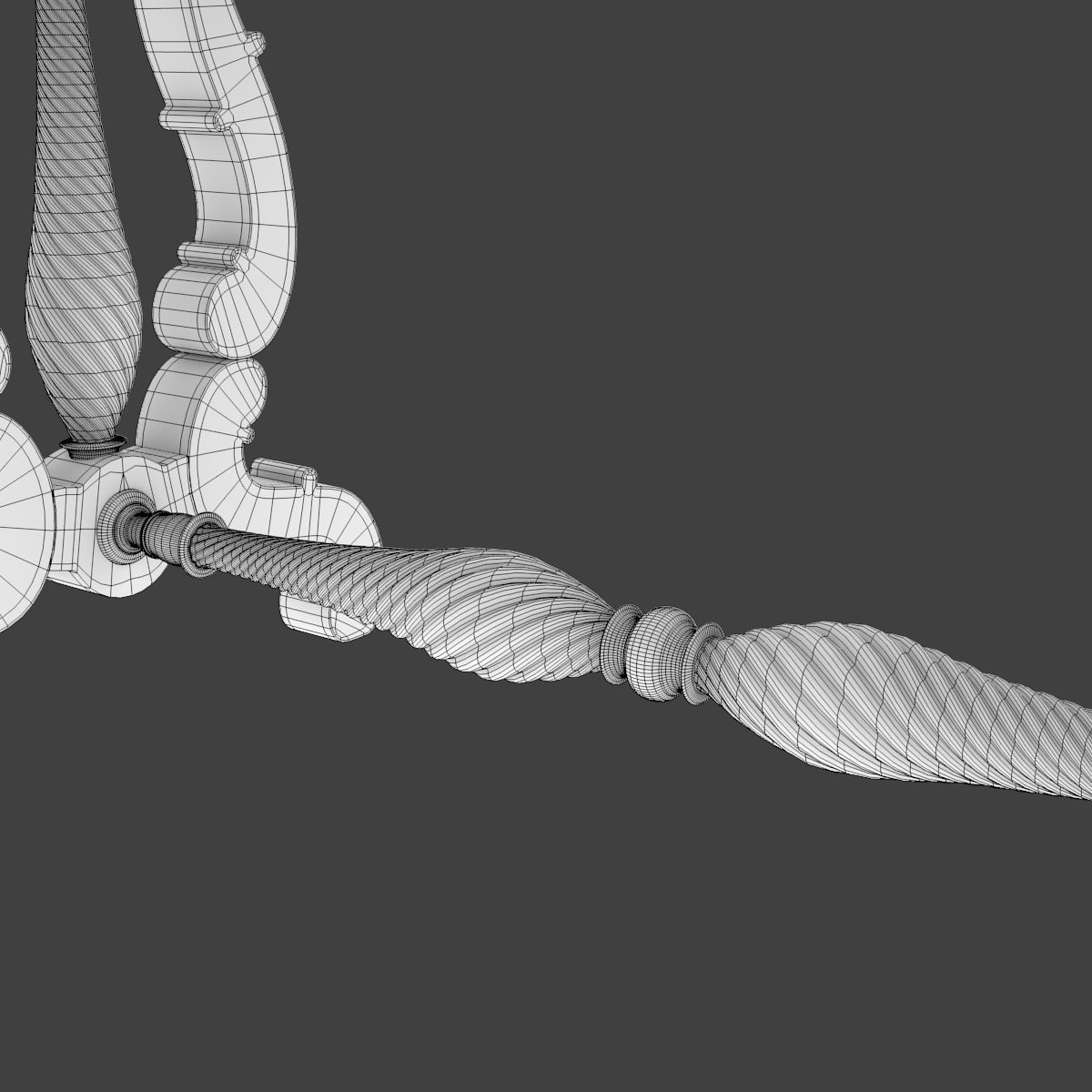 Antique Table 3D model_7