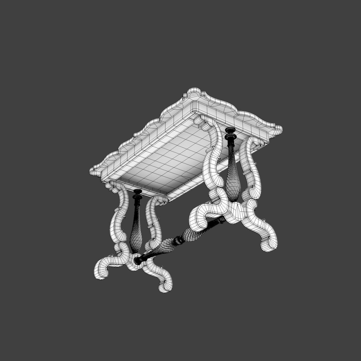 Antique Table 3D model_9