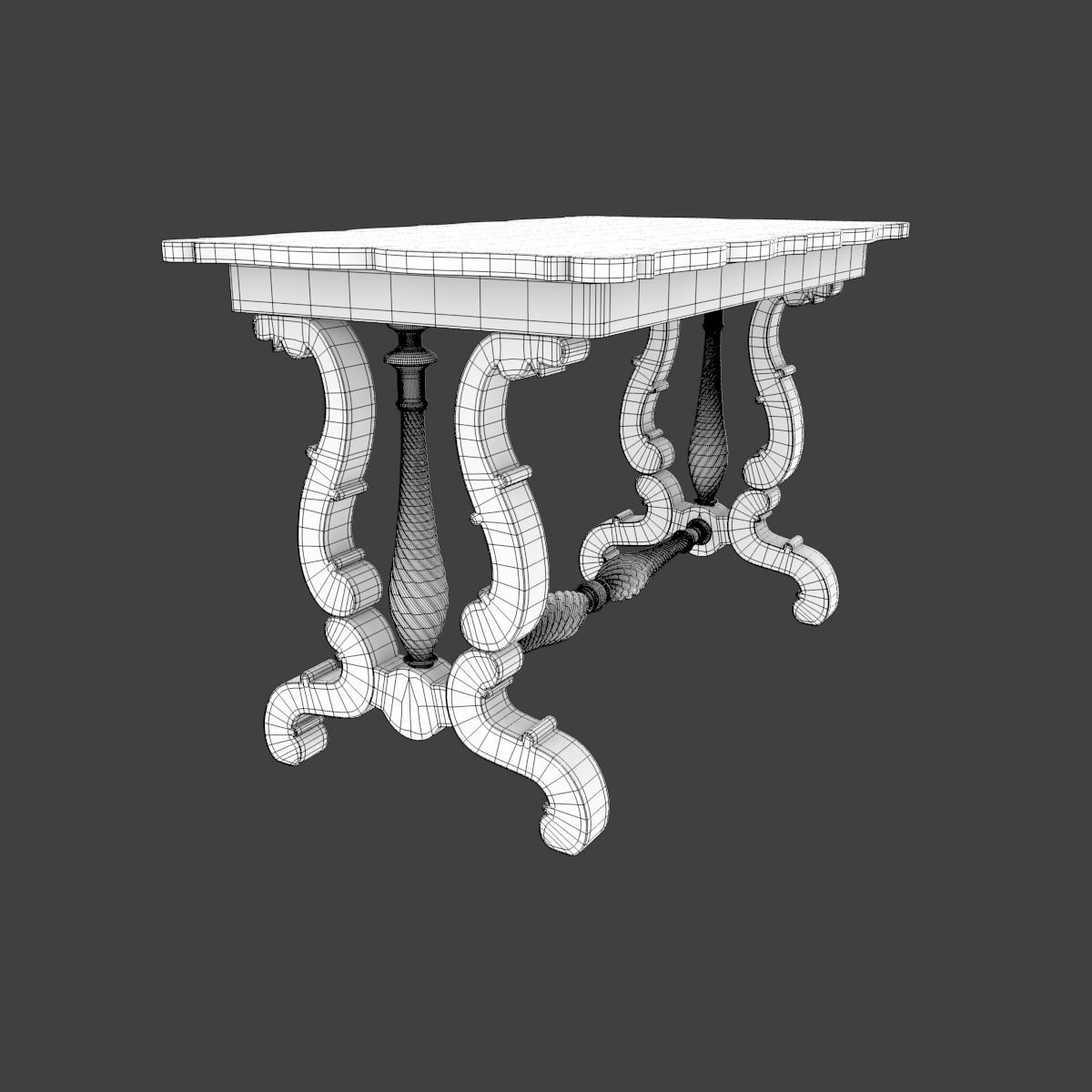 Antique Table 3D model_8