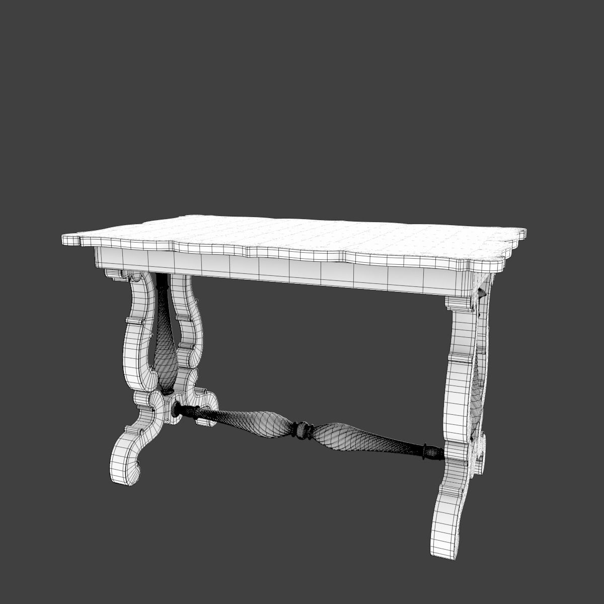 Antique Table 3D model_10