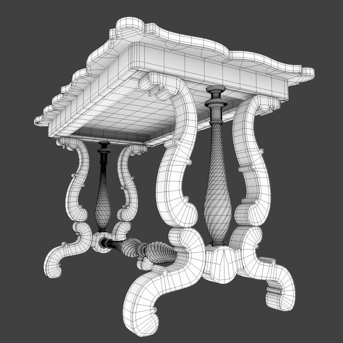Antique Table 3D model_11