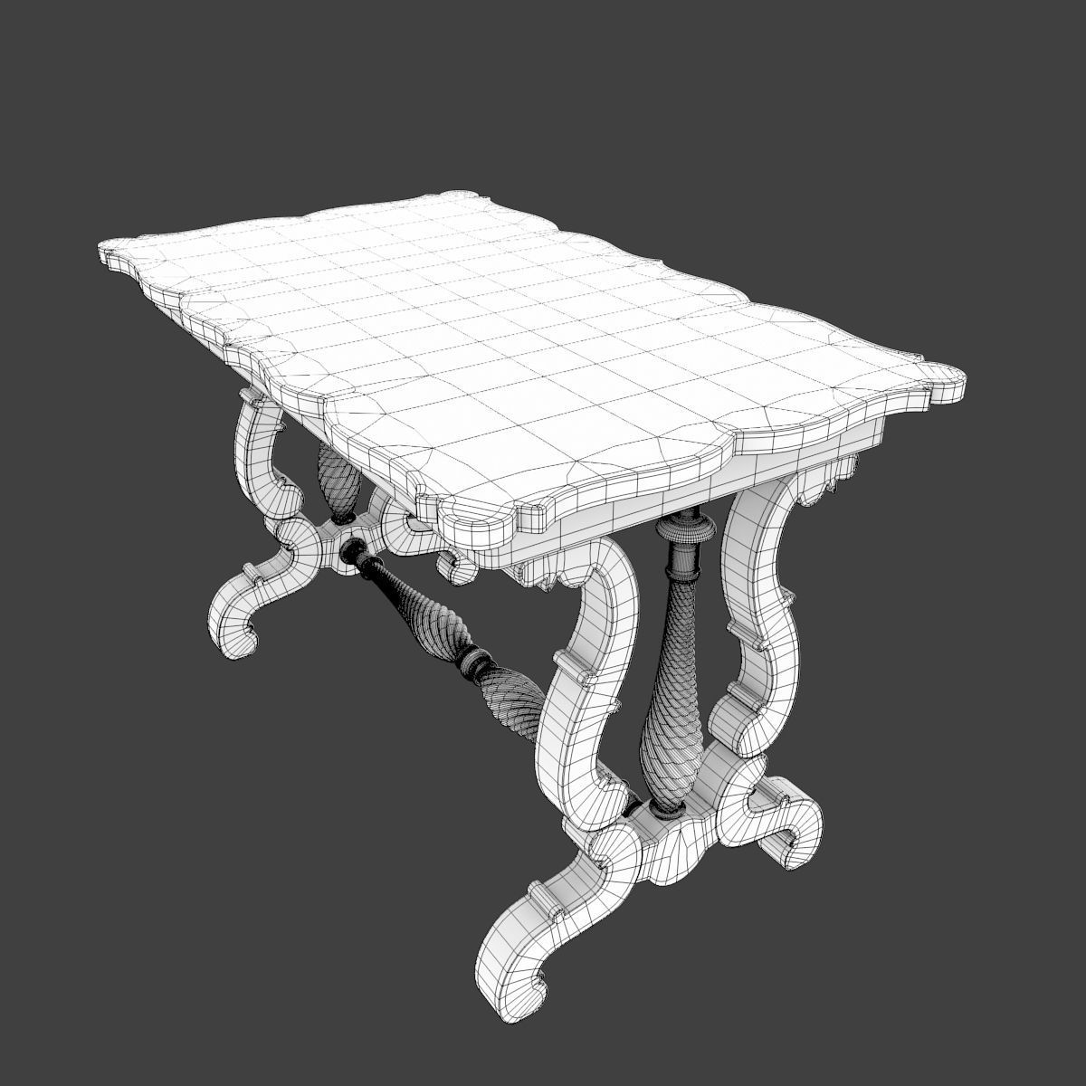 Antique Table 3D model_6