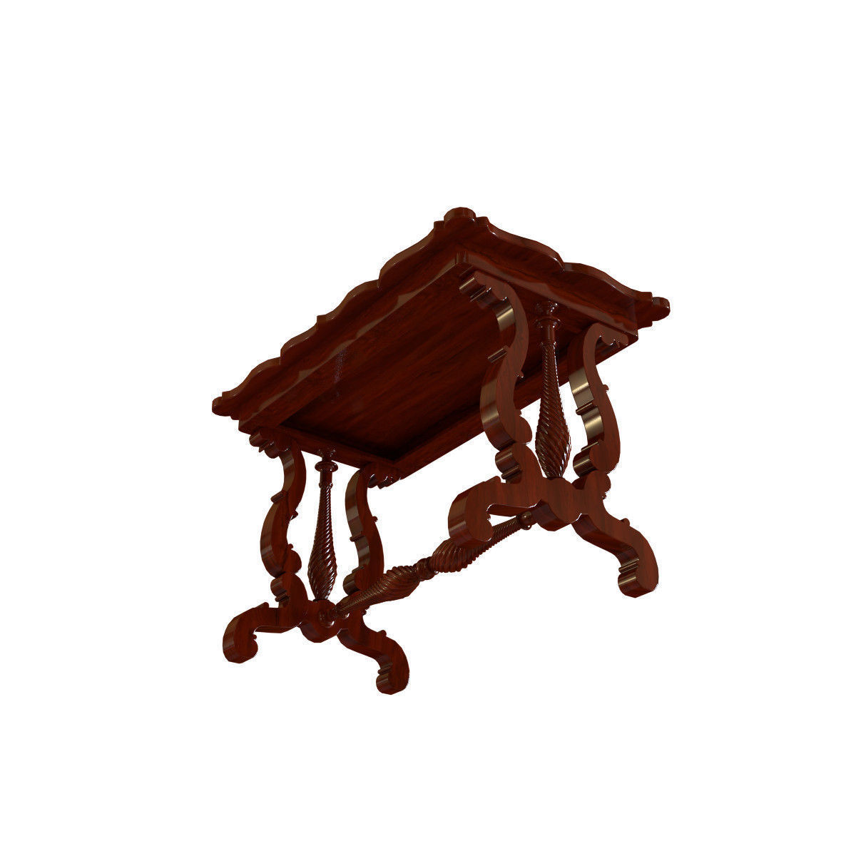 Antique Table 3D model_3