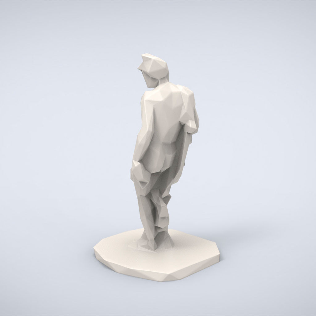 Printable Apollo sculpture Lowpoly Style 3D print model_3