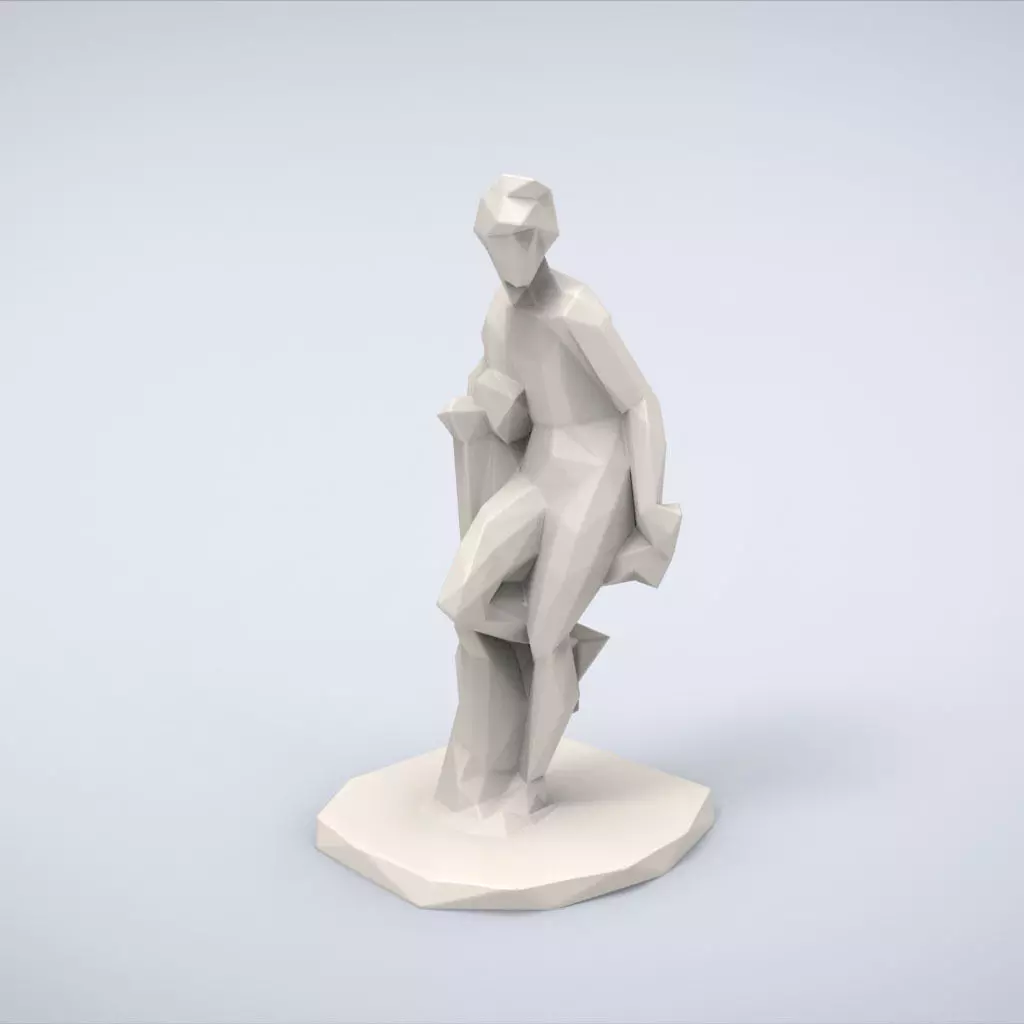 Printable Apollo sculpture Lowpoly Style 3D print model_0