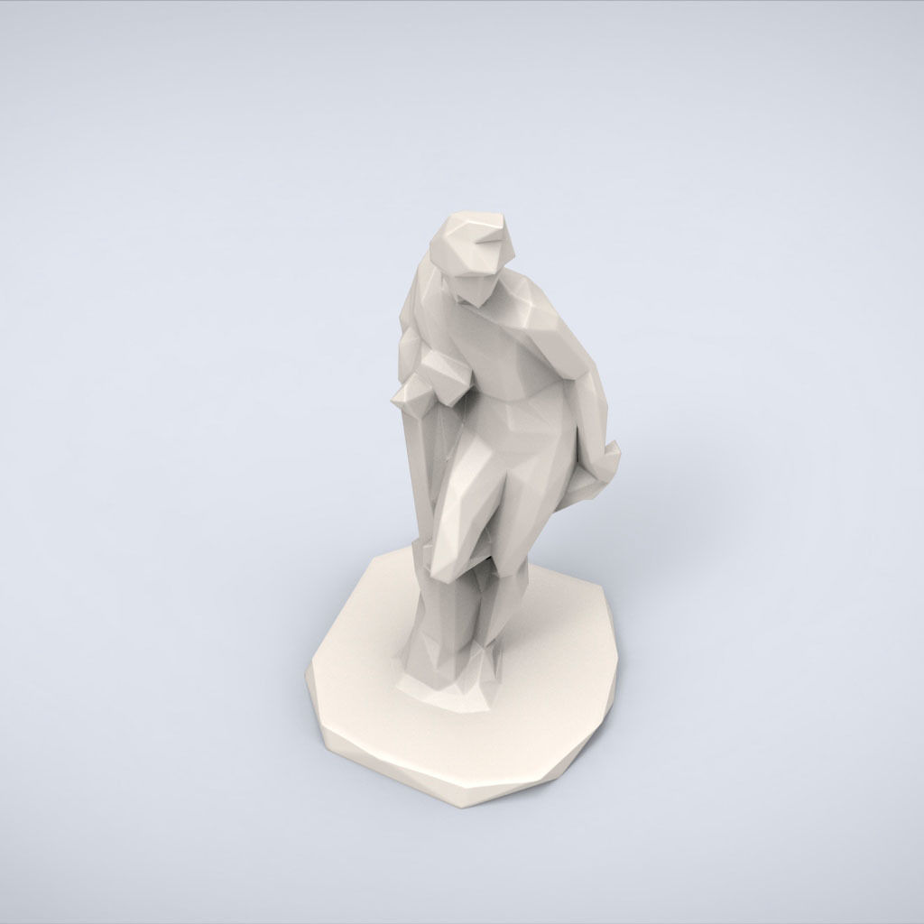 Printable Apollo sculpture Lowpoly Style 3D print model_4