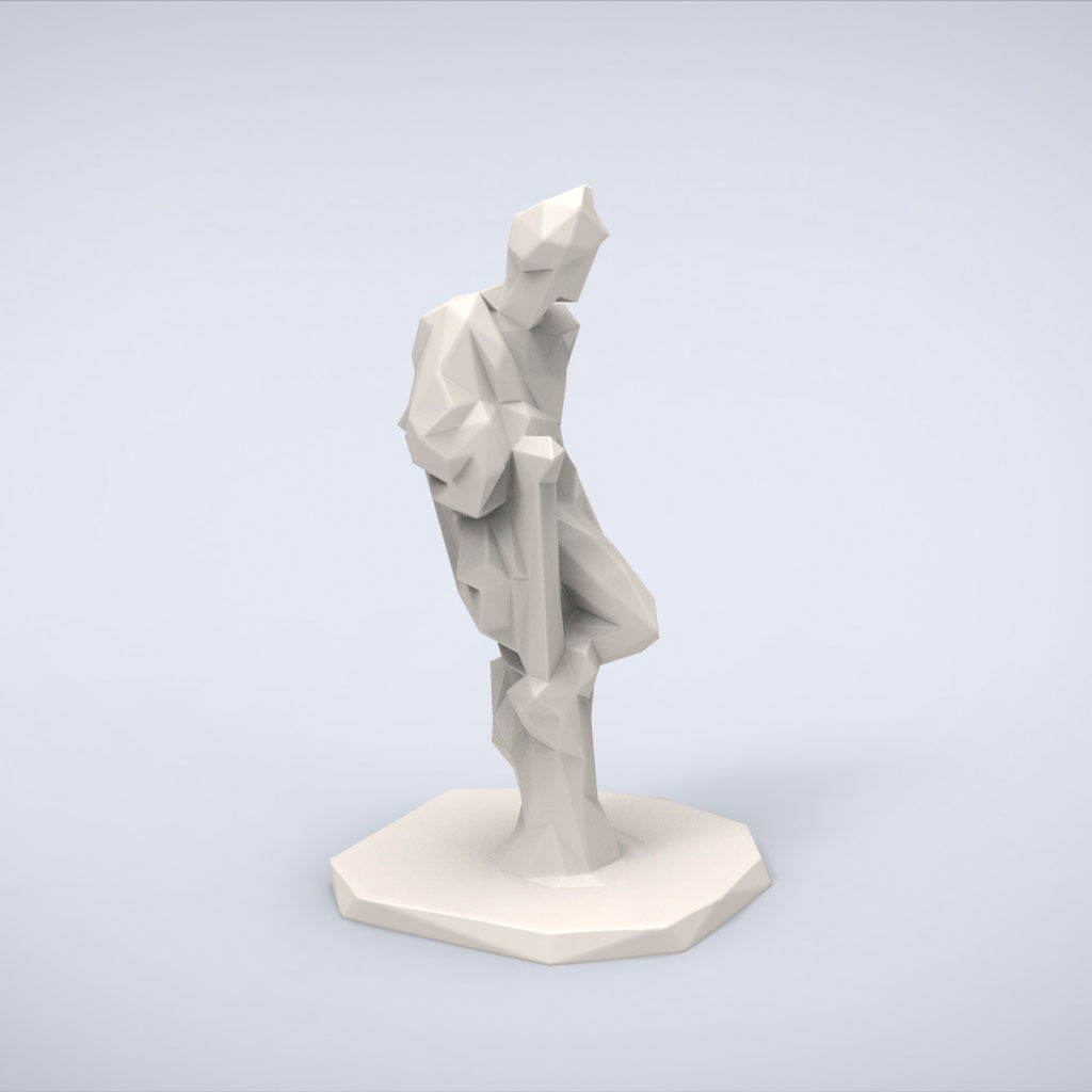 Printable Apollo sculpture Lowpoly Style 3D print model_1