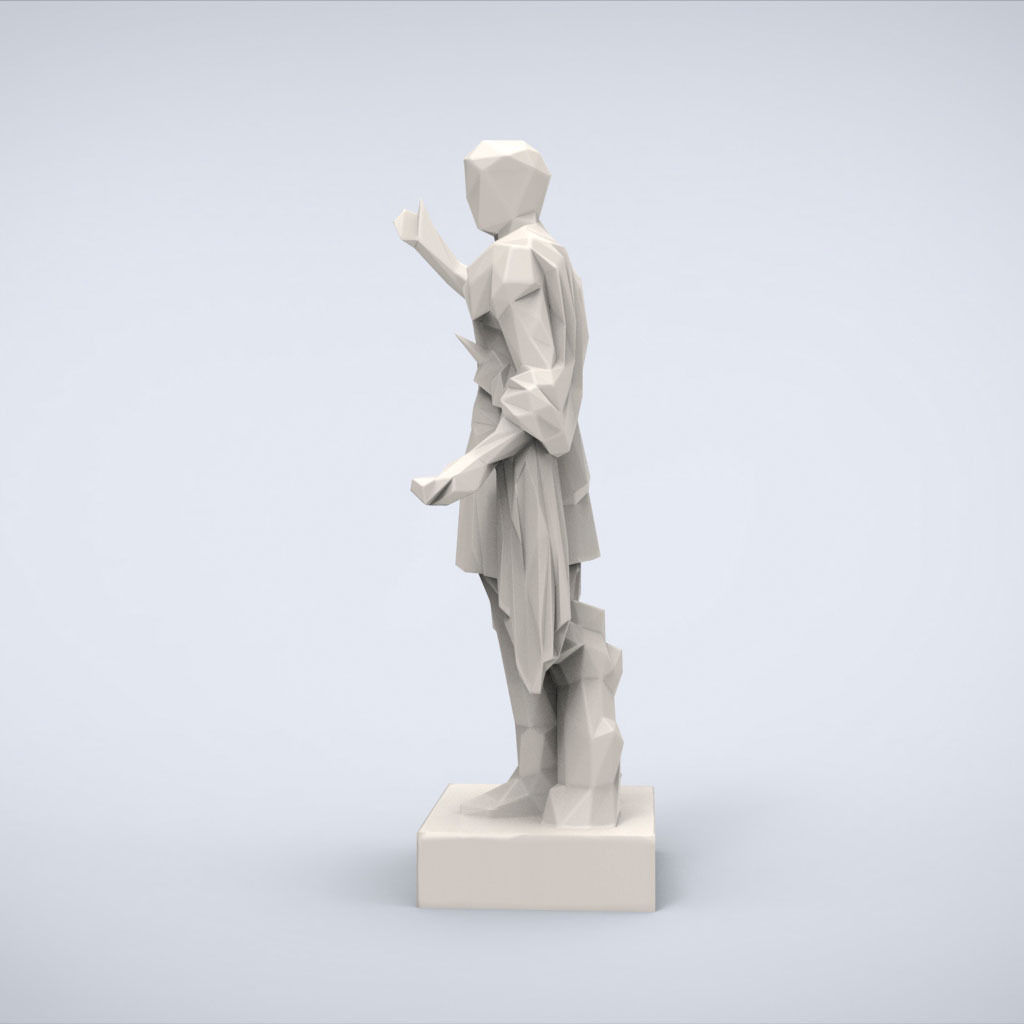 Printable Statue of Trajan Lowpoly Style 3D print model_3