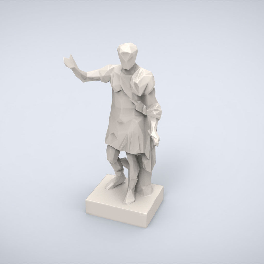 Printable Statue of Trajan Lowpoly Style 3D print model_5