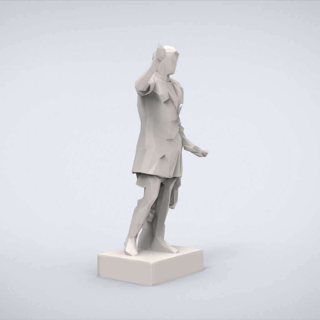 Printable Statue of Trajan Lowpoly Style 3D print model_2