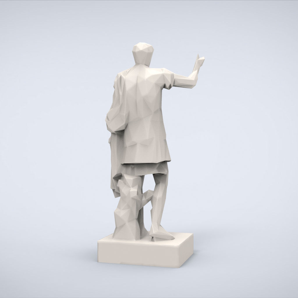 Printable Statue of Trajan Lowpoly Style 3D print model_4