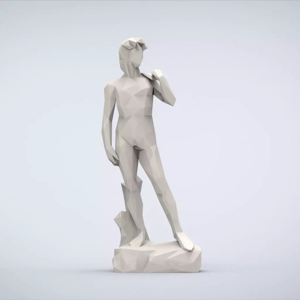 Printable David of Michelangelo Lowpoly Style 3D print model_0