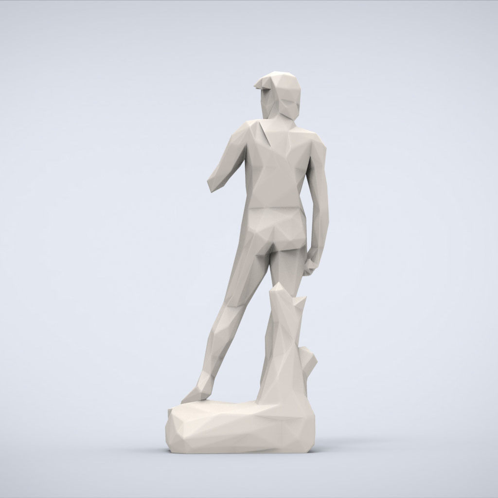 Printable David of Michelangelo Lowpoly Style 3D print model_2