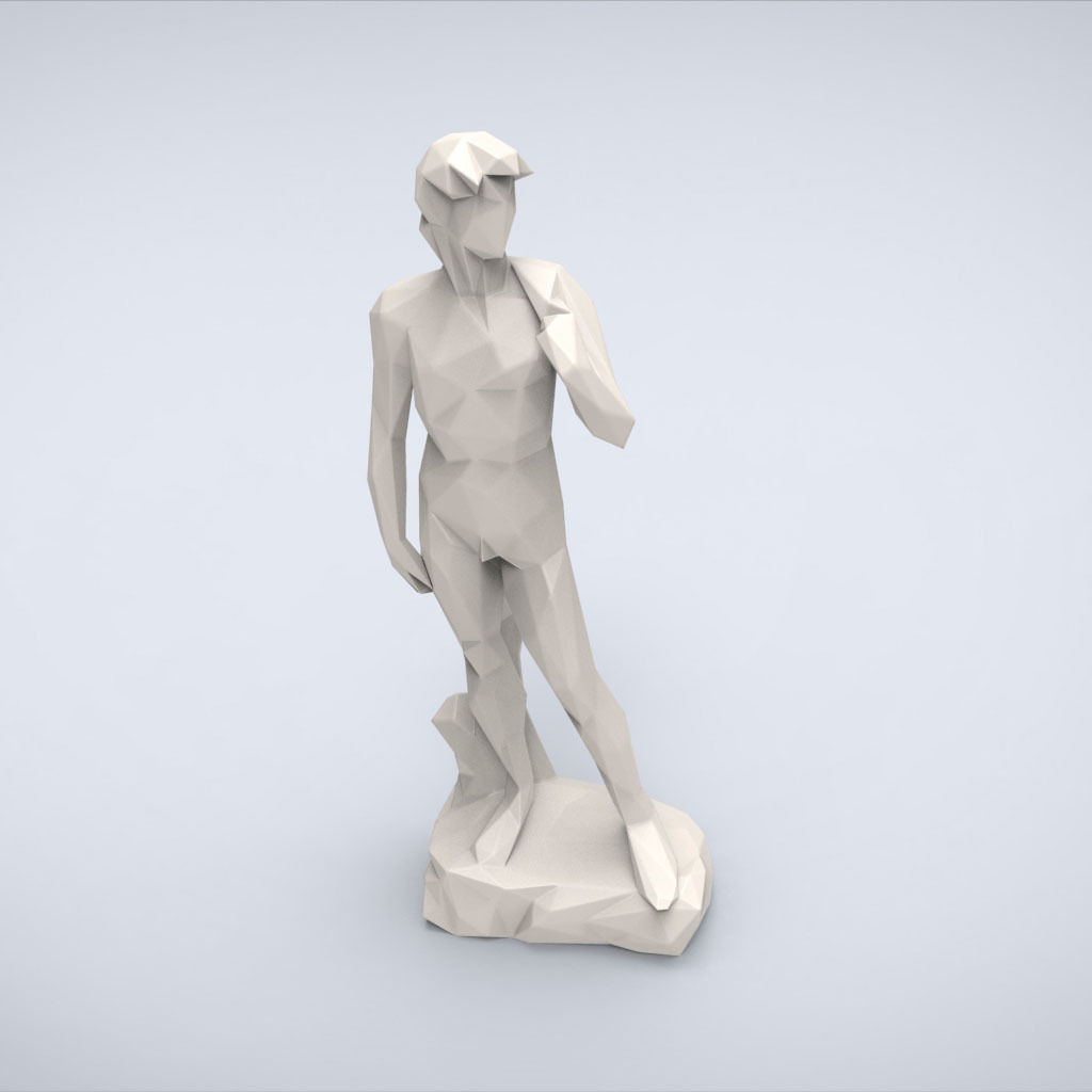 Printable David of Michelangelo Lowpoly Style 3D print model_4