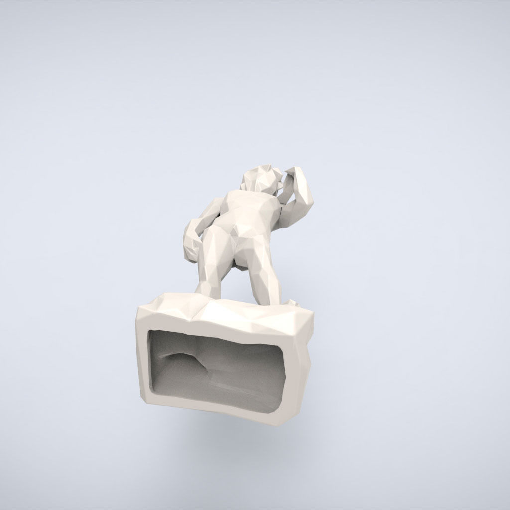 Printable David of Michelangelo Lowpoly Style 3D print model_5