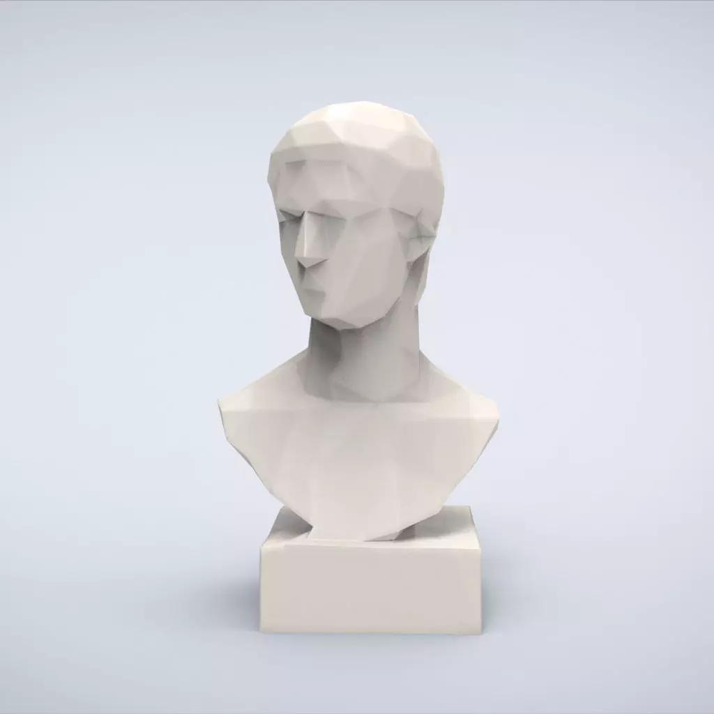 Printable Bust of Caligula Lowpoly Style 3D print model_0