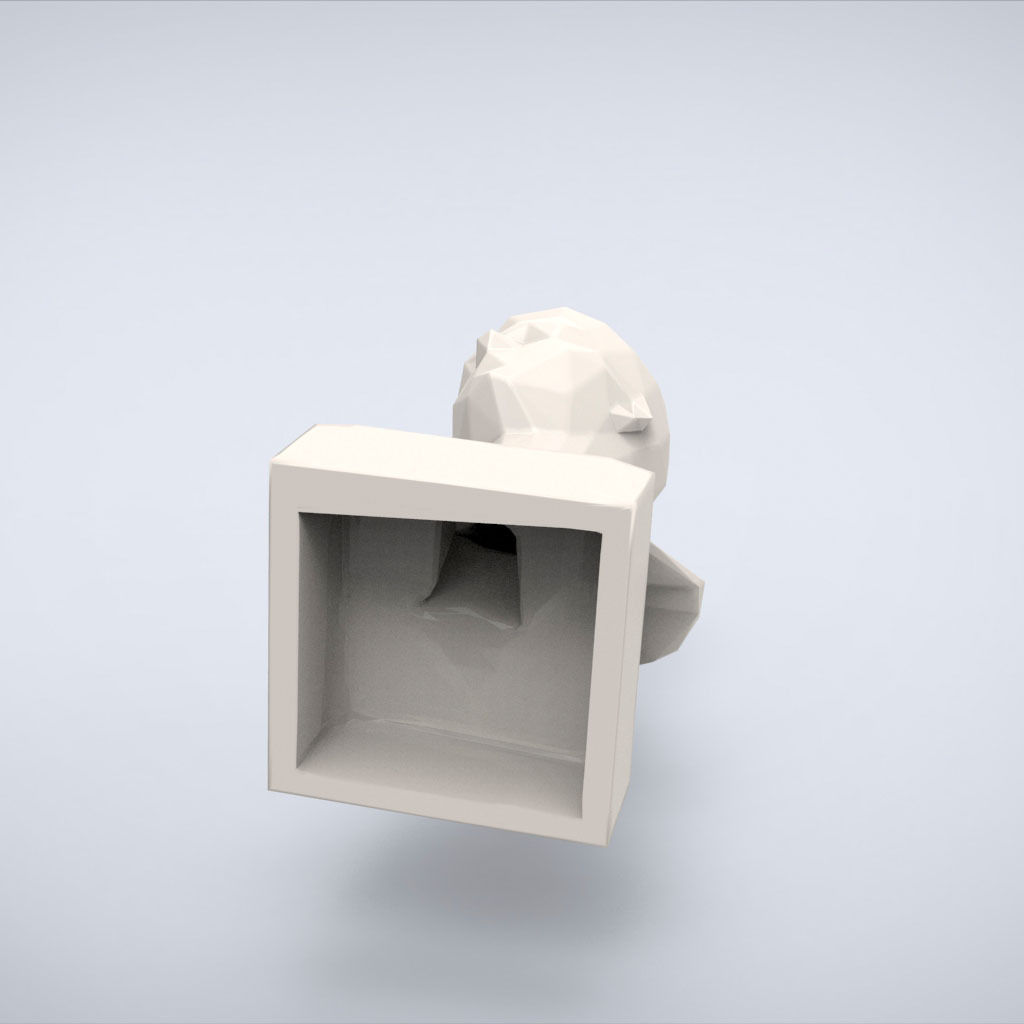 Printable Bust of Caligula Lowpoly Style 3D print model_6