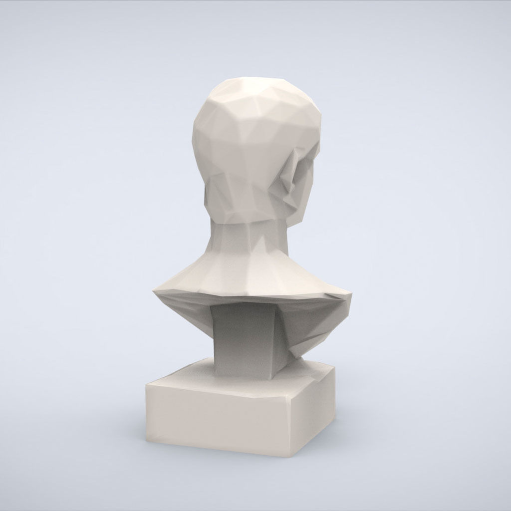 Printable Bust of Caligula Lowpoly Style 3D print model_3