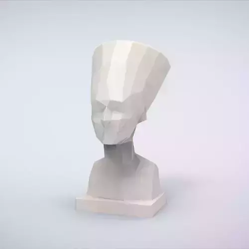 Printable Nefertiti Bust Lowpoly Style 3D print model