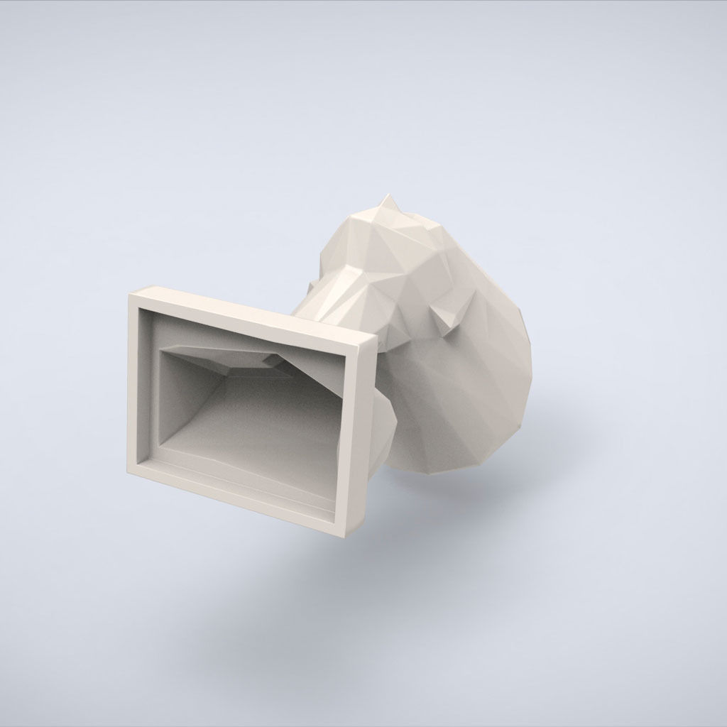 Printable Nefertiti Bust Lowpoly Style 3D print model_6