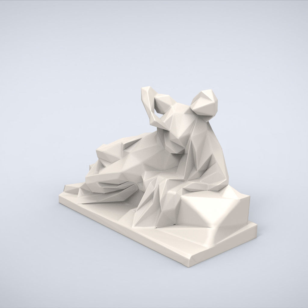 Printable Lucretia sculpture Lowpoly style 3D print model_2