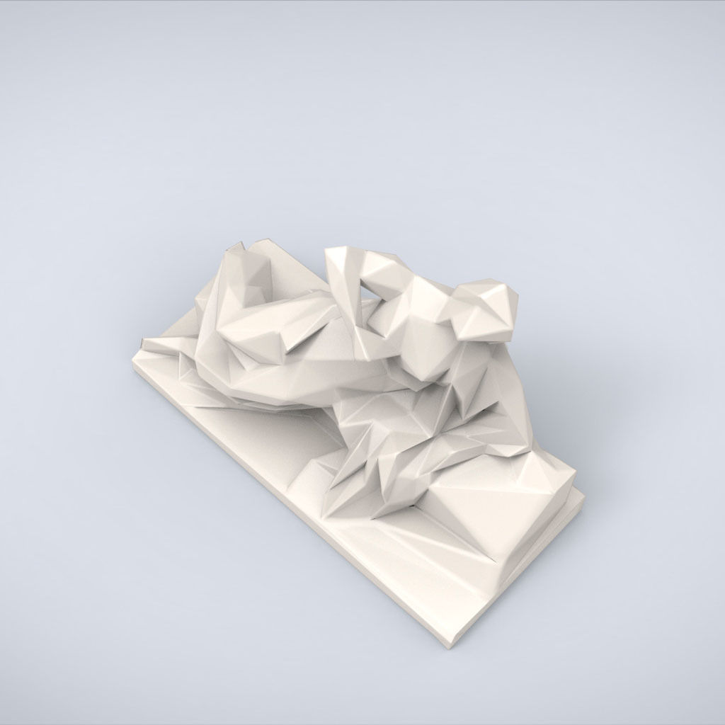 Printable Lucretia sculpture Lowpoly style 3D print model_4