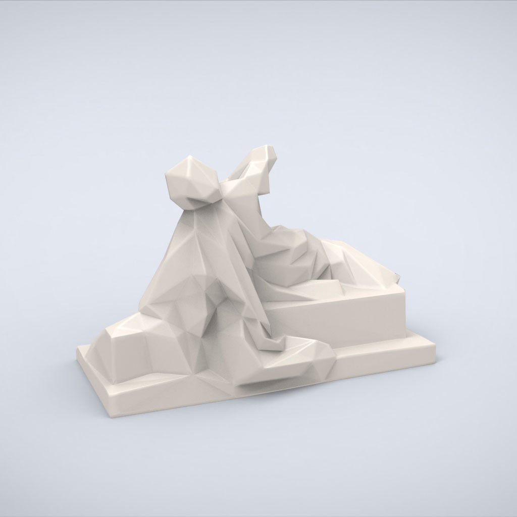 Printable Lucretia sculpture Lowpoly style 3D print model_3