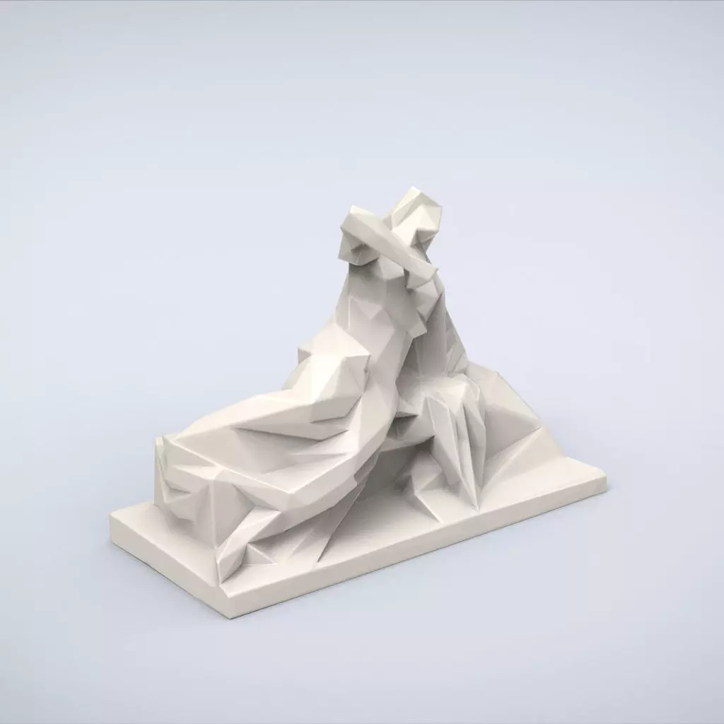 Printable Lucretia sculpture Lowpoly style 3D print model_0