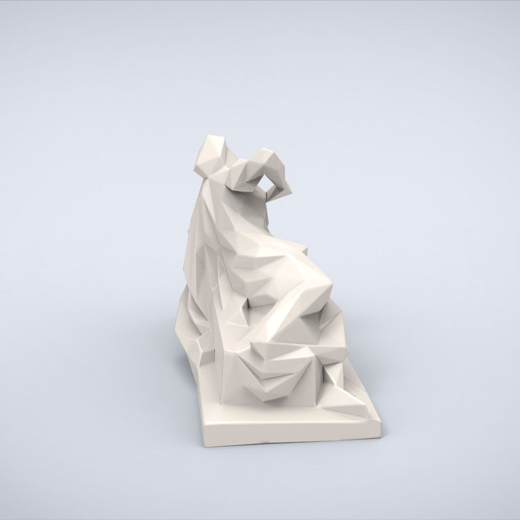 Printable Lucretia sculpture Lowpoly style 3D print model_1