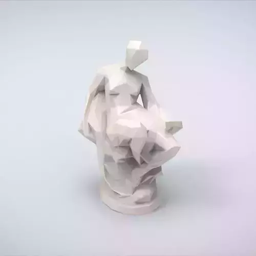Printable Memory Statue Lowpoly Style 3D print model