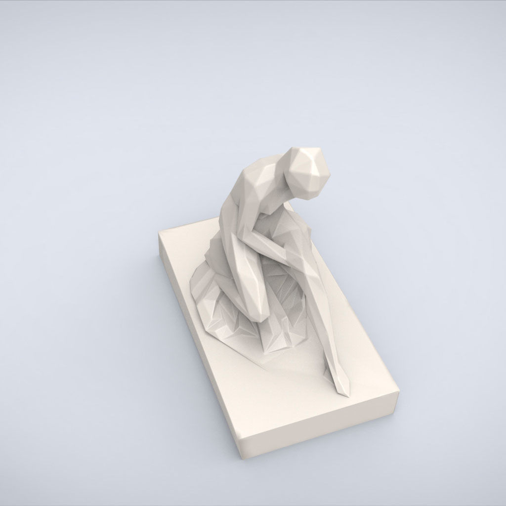 Printable Bather Lowpoly Style 3D print model_5