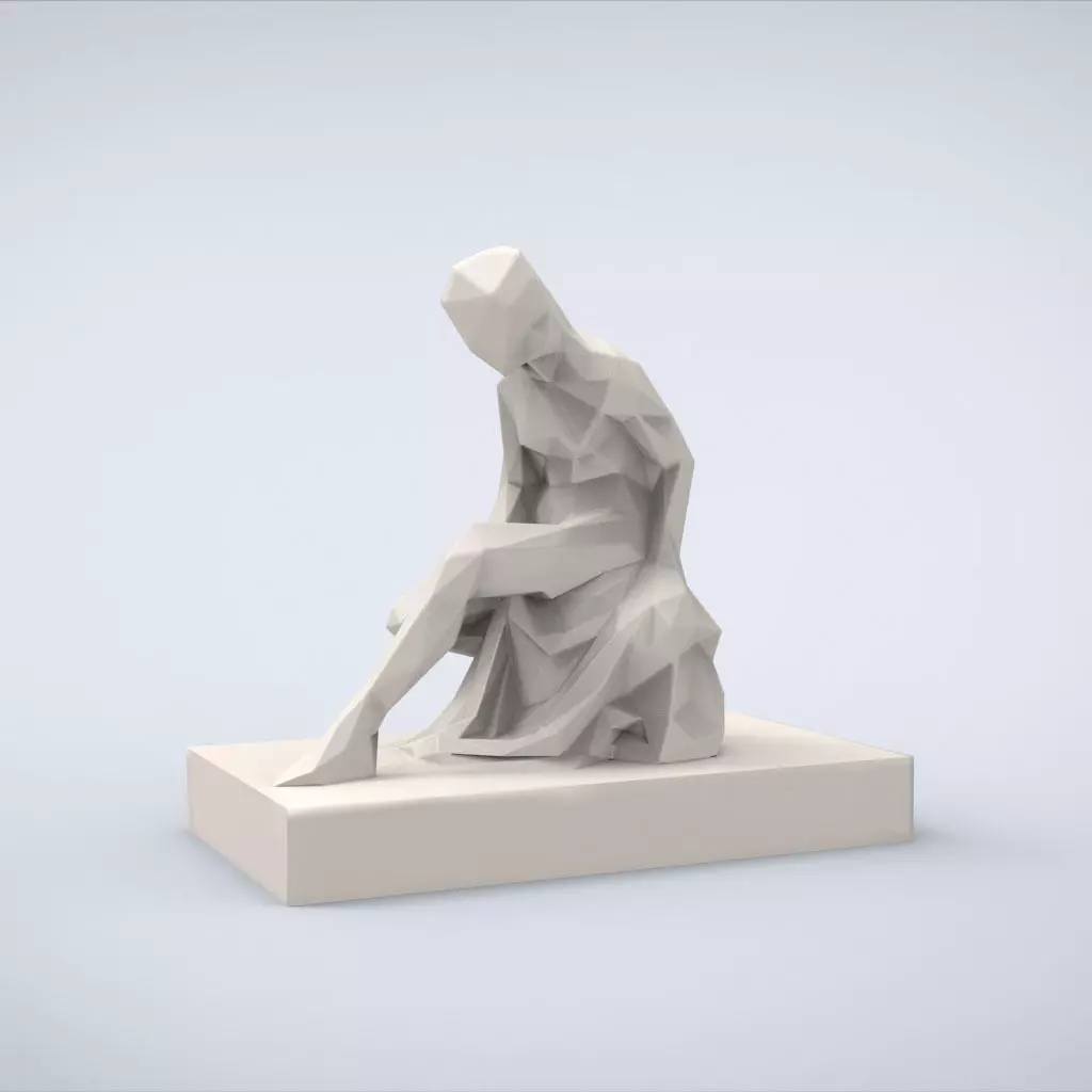 Printable Bather Lowpoly Style 3D print model_0
