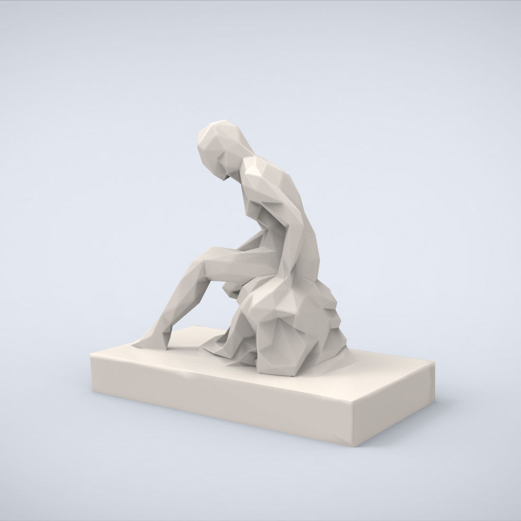 Printable Bather Lowpoly Style 3D print model_4