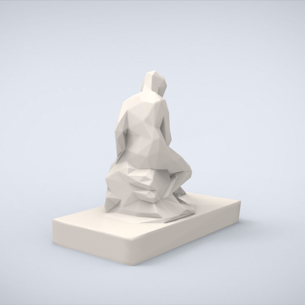 Printable Bather Lowpoly Style 3D print model_3