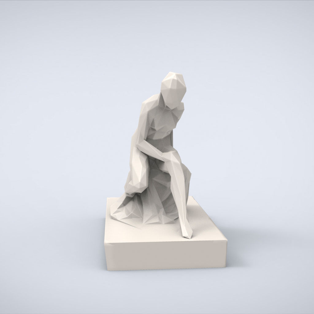 Printable Bather Lowpoly Style 3D print model_2