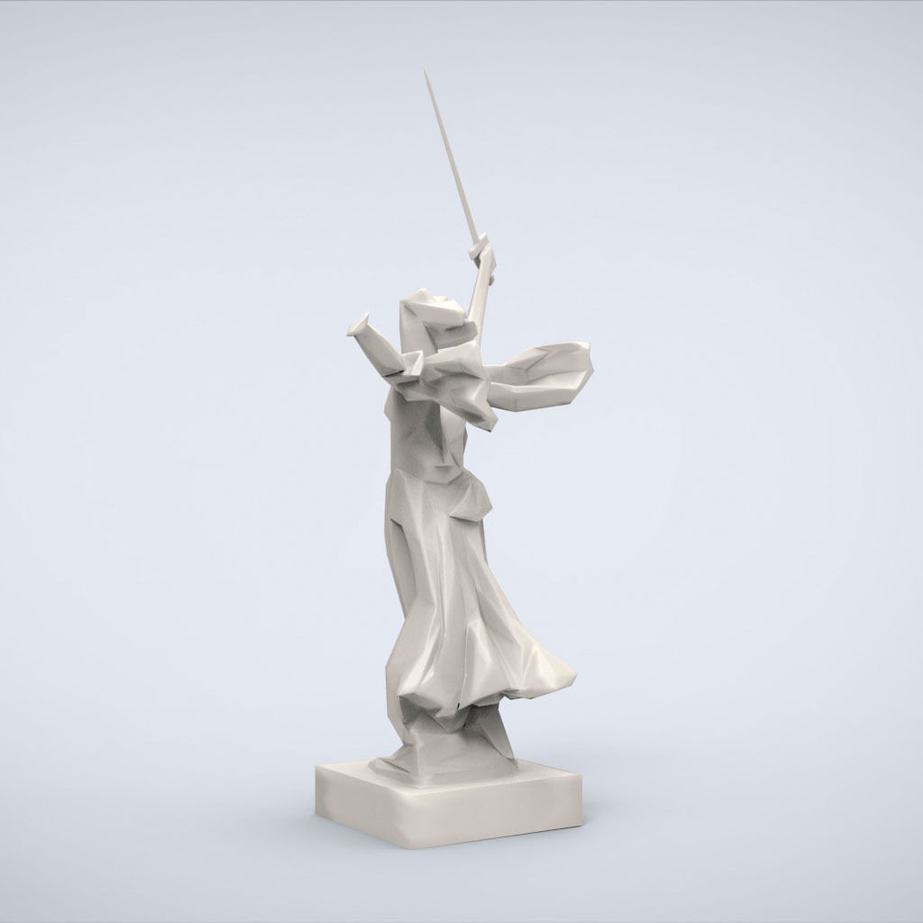 Printable Motherland Calls Lowpoly Style 3D print model_3