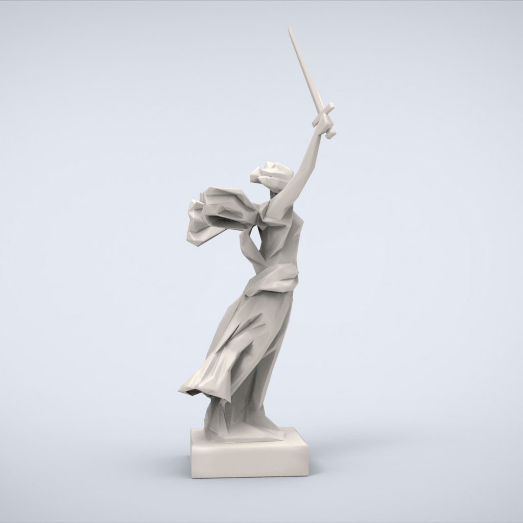 Printable Motherland Calls Lowpoly Style 3D print model_4