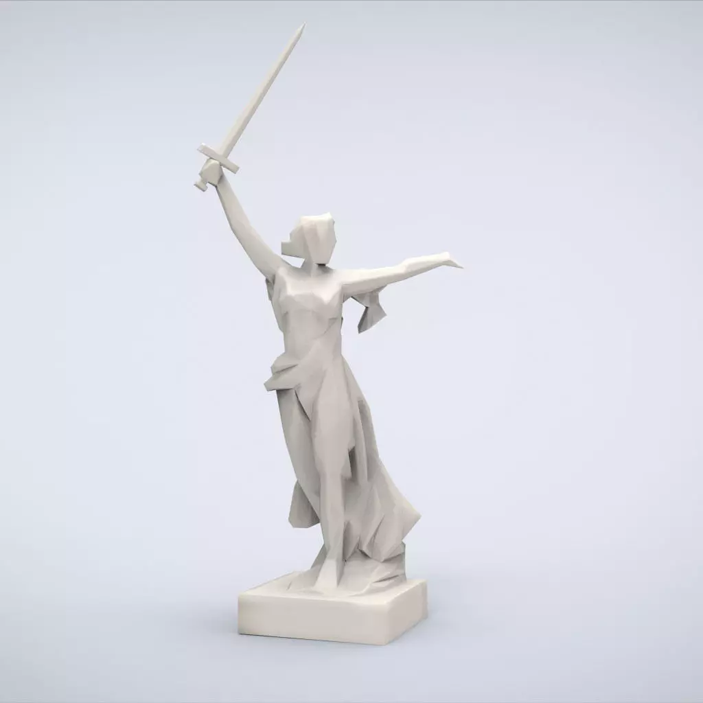Printable Motherland Calls Lowpoly Style 3D print model_0