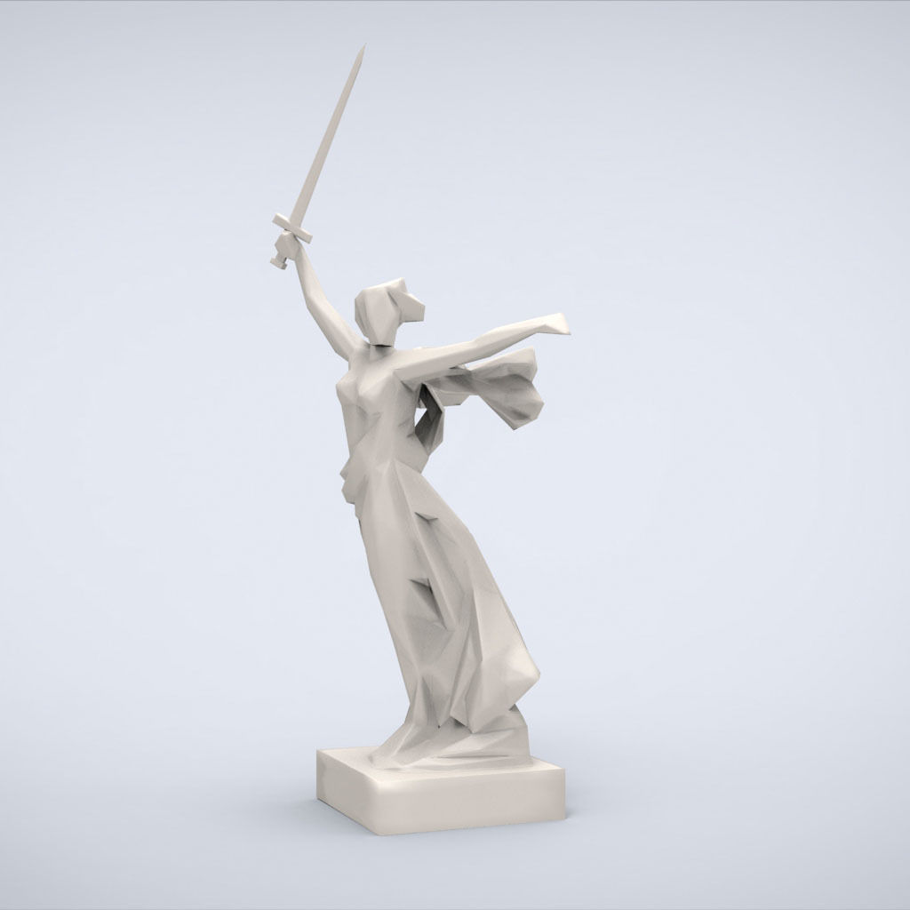 Printable Motherland Calls Lowpoly Style 3D print model_1