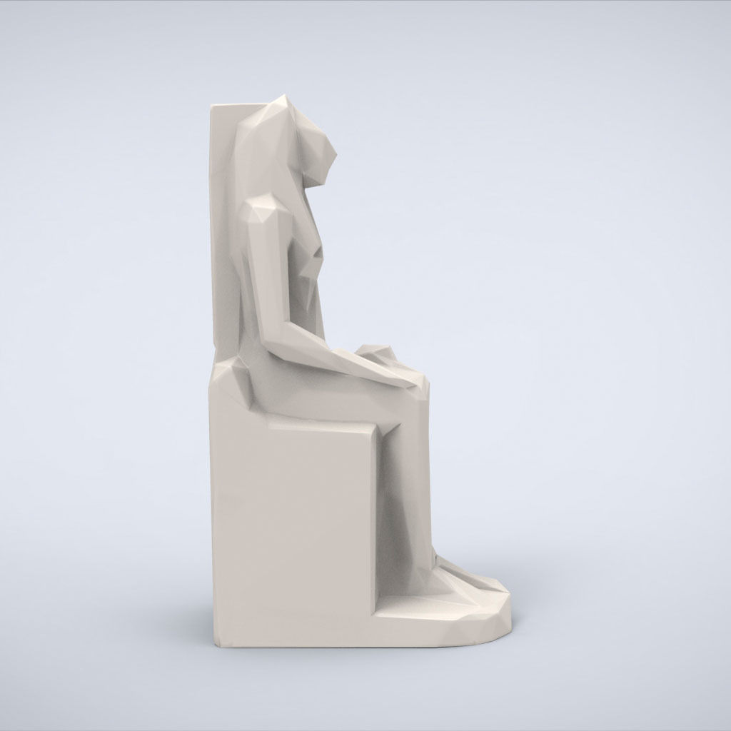Printable Sekhmet Lowpoly Style 3D print model_2