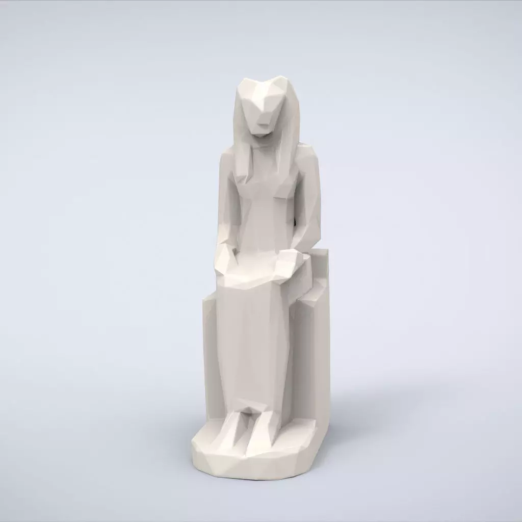 Printable Sekhmet Lowpoly Style 3D print model_0