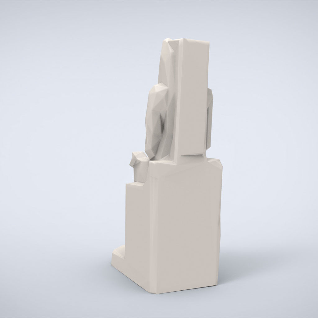 Printable Sekhmet Lowpoly Style 3D print model_3
